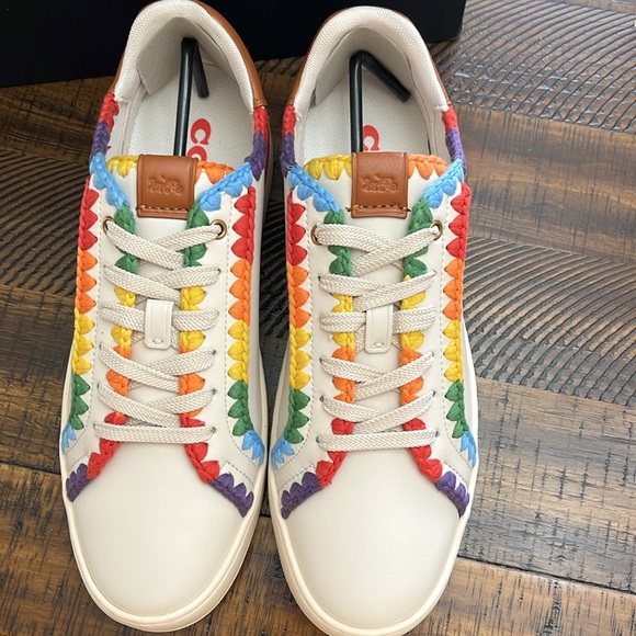 COACH PRIDE LEATHER SNEAKERS NIB - Picture 2 of 7